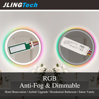 Interrupteur tactile sensible RGB CCT personnalisable DC12V 60W à 3 boutons pour miroir d'hôtel et bandes LED