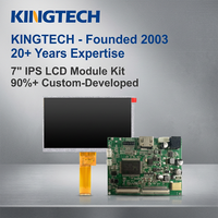 Kingtech OEM 7 Inci 1024x600 Antarmuka MIPI Suhu Lebar -30~85 ℃   Modul Layar LCD TFT IPS Kelas Industri