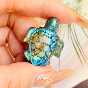 Bán buôn tự nhiên chất lượng cao thủ công mỹ nghệ Tay Chạm Khắc Labradorite màu xanh Flash biển rùa chạm khắc cho trang trí nội thất - Product Image 4
