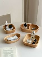 Organisateur de bureau en bois style Ins, plateau japonais en bois massif pour le rangement et la présentation de bijoux, clés et articles divers
