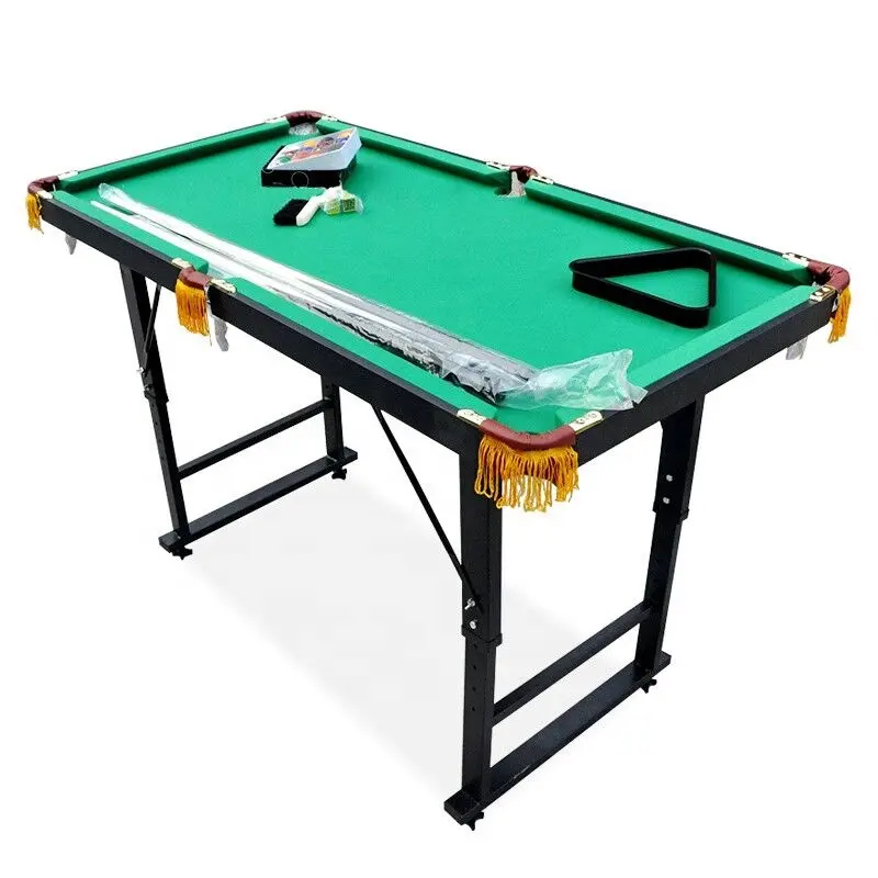 フレキシブルスチールレッグスモールスヌーカープールテーブルで高品質の4フィートミニビリヤードゲームテーブルを作る