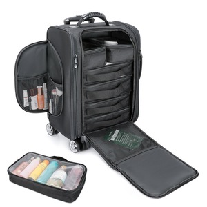 Bolsa de viaje de tela Oxford negra, bolsa de rodillo con patrón geométrico, Maleta giratoria plegable, funda de equipaje, bolsa de carrito con cremallera - Product Image 6