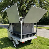 Camion de restauration mobile pour hot-dogs, barbecue, pizza, glaces, café, en acier inoxydable et fibre de verre, résistant à la rouille, pour usage extérieur, style rétro