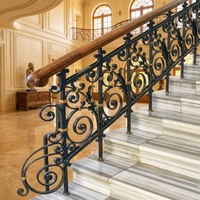 Designs de rampes d'escalier intérieurs de style palais haut de gamme en fer forgé pour l'Afrique