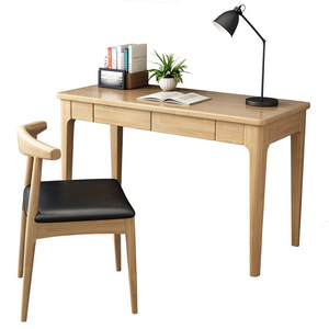 <b>Solid</b> <b>Wood</b> <b>Desk</b> And Chair Set 80 100 120 140cm Minimalist Modern Study Bedroom Furniture With Storage - Product Image 5