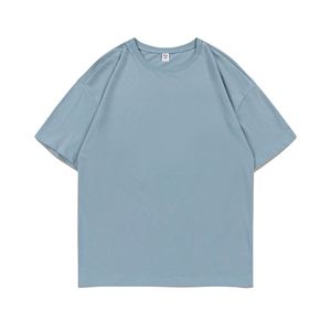 Design Custom logo Pure Cotton T-shirt High Quality Solid Color Big O Collar Casual Style logo Custom Design - Product Image 6