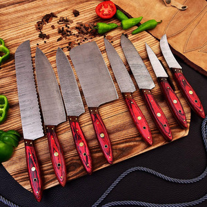 Juego de Cuchillos de Cocina Damasco Hechos a Mano con Mangos de Madera Natural para una Preparación de Alimentos Eficiente, Cuchillo de Cocina Profesional Damasco - Product Image 6