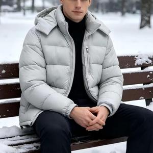 Proveedor y Fabricante Chino, Abrigos Cálidos Personalizados para Hombre de Talla Grande, Ropa de Exterior, Abrigo de Invierno Negro con Capucha para Hombre - Product Image 6
