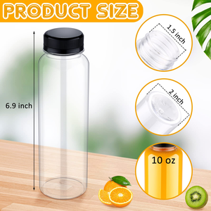 Botellas de PET Redondas de 10 oz para Jugos, de Alta Calidad, Transparentes, Ligeras, Libres de BPA, con Logotipo Personalizado, Tamaño Personalizable, Más Vendidas - Product Image 2