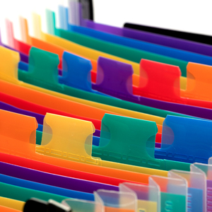 24 Grid Rainbow Telescopic Rope Buckle Long A4 <strong>Expanding</strong> <strong>File</strong> Organizer Plastic Documents Binder Leather PP <strong>Box</strong> <strong>File</strong> Style - Product Image 6