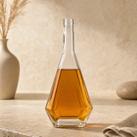 Vente directe usine – Bouteille en verre de luxe vide 350 ml 400 ml pour vin de Bourgogne et gin, avec bouchon en liège, en verre flint