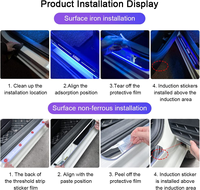 Accessoires automobiles en stock, plaque de seuil de porte éclairée par LED multicolores RVB, éclairage dynamique pour voiture