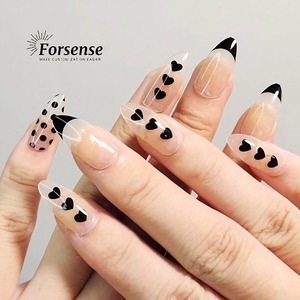 Faux ongles de luxe manucure à la française faux ongles courts en amande <span class=keywords><strong>les</strong></span> faux ongles des en gros stiletto personnalisés - Product Image 2