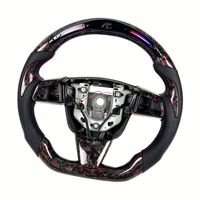 Volant sport en fibre de carbone forgée rouge avec LED et indicateur de régime pour Cadillac CTS CTSV CTS-V CT4 CT5 ATS ATSV, compatible avec la fonction chauffante