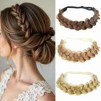 Serre-tête tressé élastique réglable en fibre haute température, style bohème, fait main, accessoire de mode, vente en gros