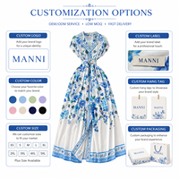 Robe longue personnalisée pour femme à imprimé floral, style vintage pour vacances à la française, à manches courtes, taille cintrée, coupe trapèze, décontractée - Fabricant