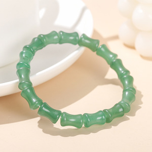 Gelang Batu Alam Giok Selatan Bentuk Bambu Aventurine untuk Wanita, Energi Penyembuhan Reiki, Batu Permata Tipis - Product Image 2