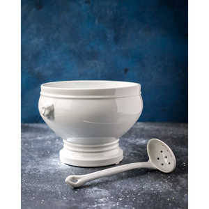 Frutero de Porcelana Blanca con Cuchara, Elegante Utensilio para Servir Fruta o Aperitivos - Product Image 4