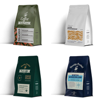 Sacs à café à fond plat de 250g, 500g, 1kg, sacs à café vides personnalisés, sacs d'emballage pour grains de café imprimés sur mesure