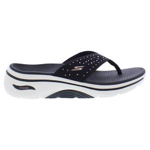 Skechers Go Walk Arch Fit 2.0 Claquettes pour femme Noir Or Rose - Product Image 1
