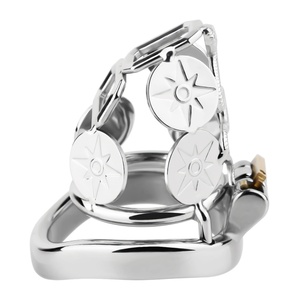 FRRK-316A Jaula de Castidad Masculina con Diseño Fantasía, Juguetes Sexuales para Hombres, Ejercicio del Pene, Anillo para Pene Redondo/en Forma de Arco, Producto de Abstinencia - Product Image 2