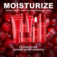 AESTHTANY Kit de Cuidado Facial Coreano de Marca Privada con Granada Roja, Vitamina C y Niacinamida, Suero Facial y Crema para Ojos