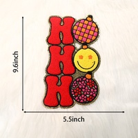 Parche Bordado Personalizado de Navidad, Parches de Chenilla Termoadhesivos de Santa Claus para Ropa