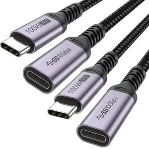 Kleine Charge USB C Typ C Kabel Stecker zu Buchse Verlängerung kabel 100W 10 Gbit/s Datum Übertragung Audio kabel