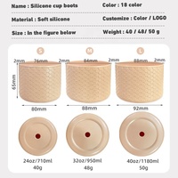 Bottes en silicone texturées Dragon Sirène, protections inférieures en silicone pour bouteilles d'eau de 24oz, 32oz, 40oz