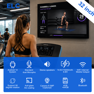 Pantalla Digital Táctil de 32 Pulgadas con Android 14, WiFi 6, Batería, para Publicidad en Gimnasios, Visualización de Datos de Fitness, con Soporte Plegable - Product Image 3