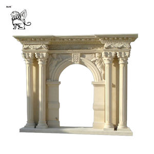 फैक्टरी थोक आधुनिक घर सजावटी आग जगह हाथ नक्काशीदार सफेद Carrara संगमरमर चिमनी <span class=keywords><strong>Mantel</strong></span> - Product Image 5