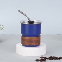 Tasse de camping portable en acier inoxydable 304 de 350 ml – Mini tasse à café/latte classique pour bière/eau/lait avec isolation thermique