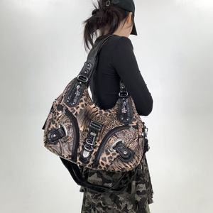 Bolso de Hombro con Estampado de <span class=keywords><strong>Leopardo</strong></span> Estilo Y2K Vintage, con Múltiples Compartimentos, Bolso <span class=keywords><strong>Bandolera</strong></span> Maillard - Product Image 5