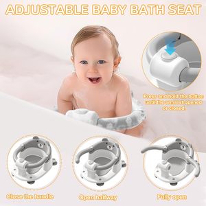 Siège de <span class=keywords><strong>bain</strong></span> souple antidérapant pour bébé, siège de <span class=keywords><strong>bain</strong></span> pour tout-petit avec ventouses, chaise de <span class=keywords><strong>bain</strong></span> pour nourrisson - Product Image 5