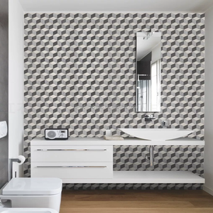 Mosaïque en marbre cubique premium 3D en forme de losange, mosaïque géométrique en pierre naturelle <span class=keywords><strong>pour</strong></span> cuisine et salle de bain - Product Image 1