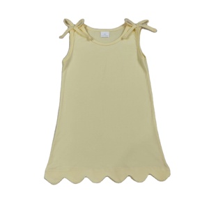 GSD3707 rts Vestido amarillo claro para niña pequeña, conjunto sin mangas para bebé, venta al por mayor - Product Image 1