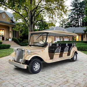 Voiture de <span class=keywords><strong>golf</strong></span> électrique de haute qualité fabriquée en Chine, 3 rangées, 8 places, bus touristique rétro, mariage, hôtel, voiture classique fermée - Product Image 2