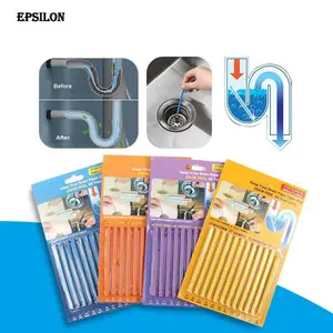 Epsilon Keeps Drains And Pipes Clear And Odour Remover Sewer Sink Drain Cleaner Sticks 12 Rods