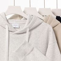 380g Zwaargewicht katoenen oversized hoodie met capuchon voor heren, effen kleur, herfsttrui, heren longsleeve sweatshirt