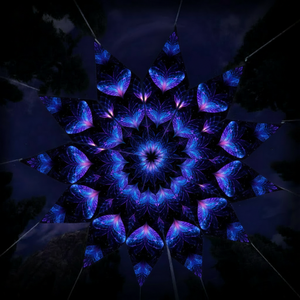 Voile d'ombrage triangulaire réactive aux UV en polyester pour tente de fête <span class=keywords><strong>RAVE</strong></span>, idéale pour les soirées Psytrance en extérieur - Product Image 2