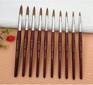 50% Kolinsky Acrylic <b>Nail</b> Brush Red Wood Handle Professional Brush for <b>Nail</b> <b>Extension</b> Manicure - Product Image 5