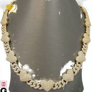 Cadena Cubana de Plata de Ley S925 con Certificado de Terceros, Moissanita de Corte Brillante D/VVS, Collar Unisex de Estilo Hip Hop - Product Image 2