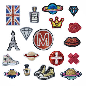 Broderie personnalisée, broderie de paillettes, rouge à lèvres et flacon de <span class=keywords><strong>parfum</strong></span>, patchs à repasser pour vêtements de filles et de femmes - Product Image 2