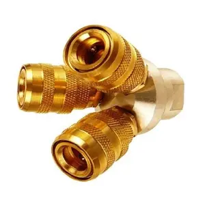 Best price OEM 3 Way Air Hose Aluminum Manifold Brass Couplers