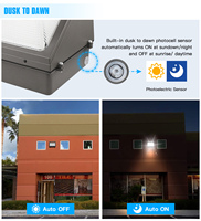 Projecteur mural LED extérieur 60W-150W 21000LM avec détecteur de mouvement et cellule photoélectrique crépuscule-aube pour jardin et cour, indice de protection IP65, alimentation CA