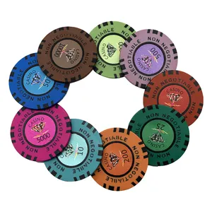 Hochwertige individuelle Luxus Clay Poker Chips OEM mit Logo Texas Hold'em Stil