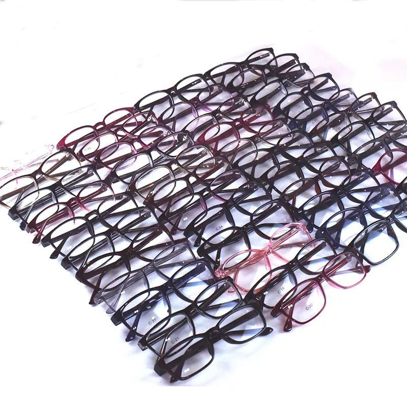 Neueste Großhandel Mixed Designer PC Brillen Optischer Rahmen Big Square Brillen Brillen rahmen Verschiedene Brillen rahmen