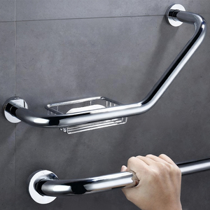 135 °   Barras de Seguridad de Metal Resistente para Puertas Industriales, Pasillos de Hospitales, Baños, con Bandeja para Jabón - Product Image 4