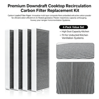4 Paket Filter Karbon Aktif untuk Penghisap Asap Tanpa Saluran 192x75x35mm Pengganti Filter Udara Ekstraktor Kompor Downdraft