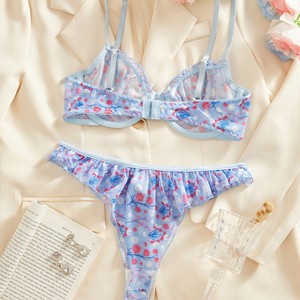 Ensemble de bikini sexy trois pièces en dentelle noire pour femme, tendance et très demandé, avec string à <span class=keywords><strong>cils</strong></span> Br2026, lingerie érotique d'été - Product Image 4